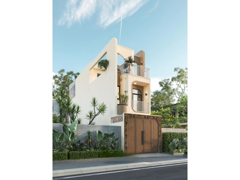 Nhà 3 tầng với gam màu be kem tươi sáng, trẻ trung 