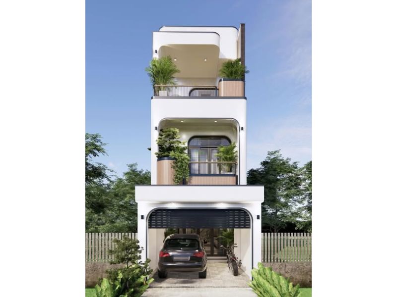 Thiết kế nhà 3 tầng 4x25m kết hợp hài hòa giữa kiến trúc và thiên nhiên 