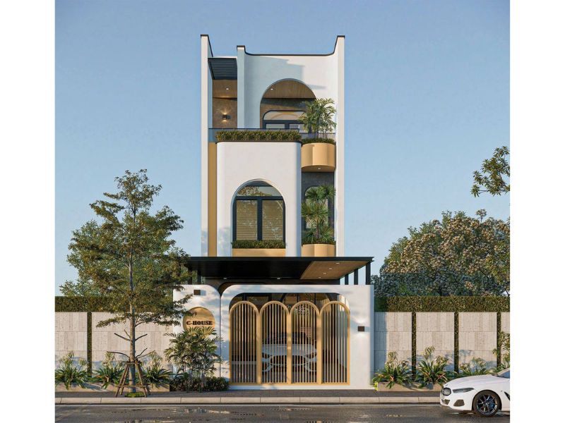 Kiến trúc mẫu nhà 3 tầng 4x25m hiện đại, bền vững theo thời gian 