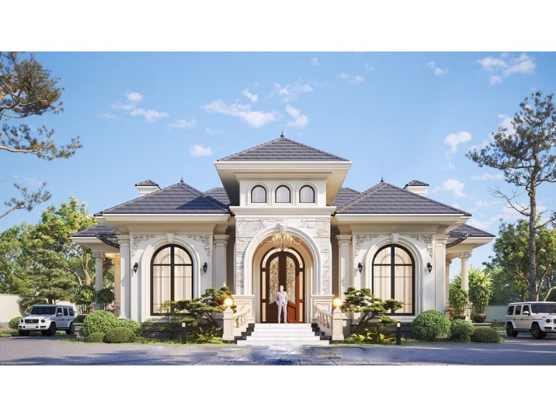 Nhà 1 tầng tân cổ 200m2 5 phòng ngủ