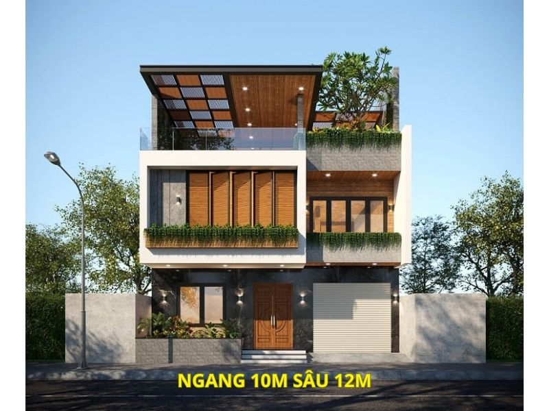 Những ưu điểm nổi bật của thiết kế nhà ngang 10m sâu 12m 