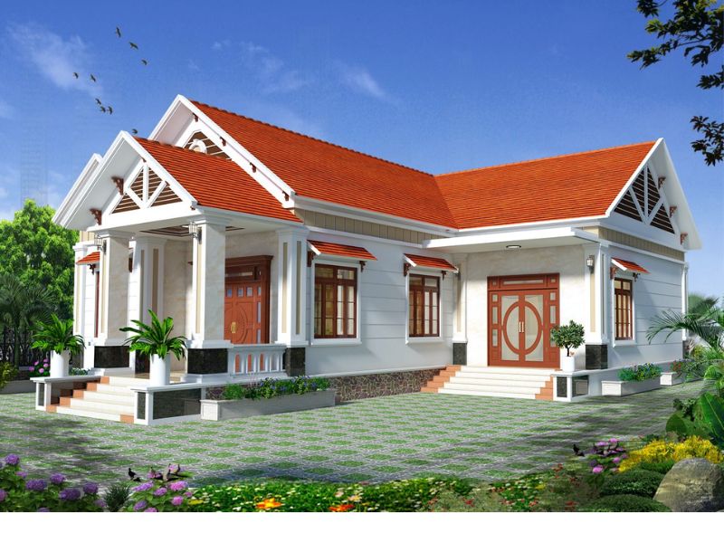 Nhà cấp 4 chữ L mái Thái cao ráo, thanh thoát 