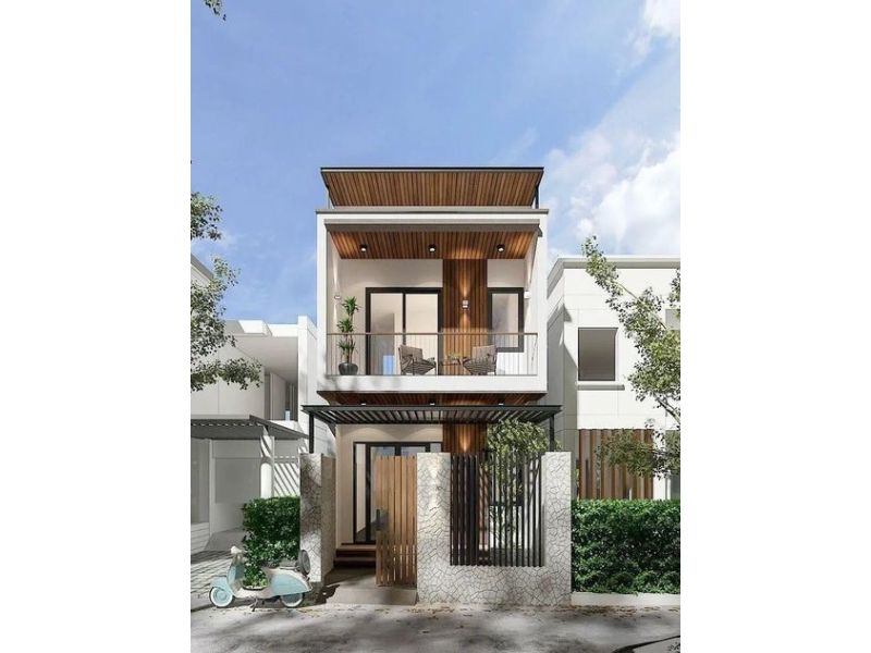 Nhà phố 2 tầng hiện đại mái bằng