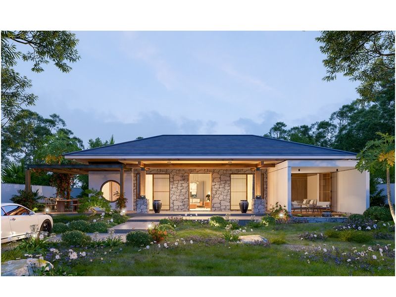 Thiết kế biệt thự 1 tầng 4 phòng ngủ với kiến trúc mở, tăng sự kết nối với thiên nhiên 