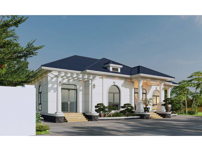 Tham khảo ý tưởng thiết kế mẫu biệt thự vườn 1 tầng 4 phòng ngủ mới nhất 2026 