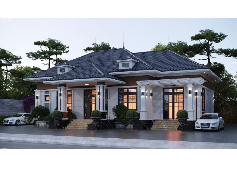 Tham khảo ý tưởng thiết kế biệt thự nhà vườn 1 tầng mang vẻ đẹp sang trọng, bền vững theo thời gian 