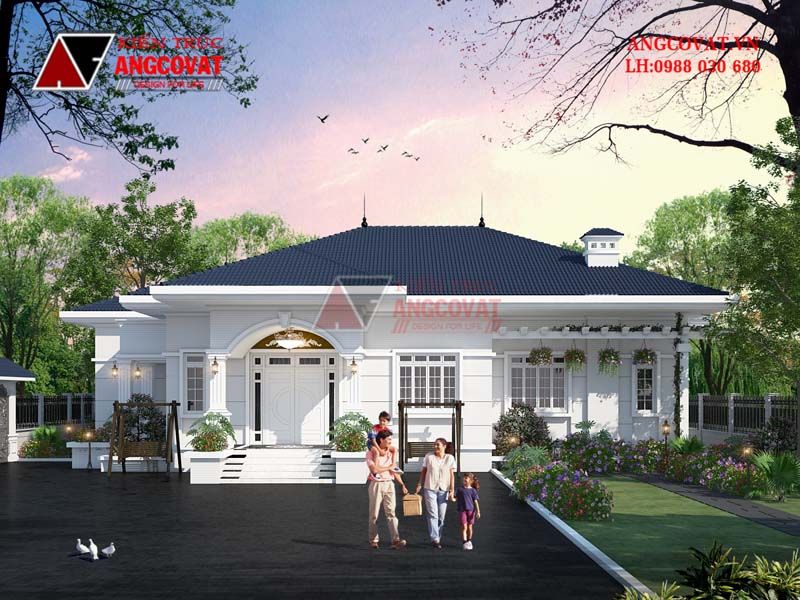 Mặt tiền nhà 1 tầng 4 ngủ diện tích 170m2