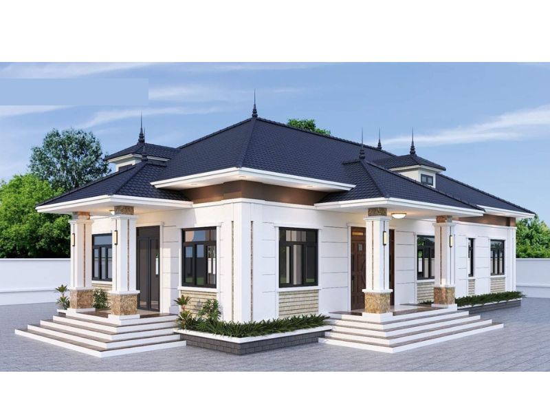 Mặt tiền nhà 1 tầng 180m2 sang trọng bắt mắt