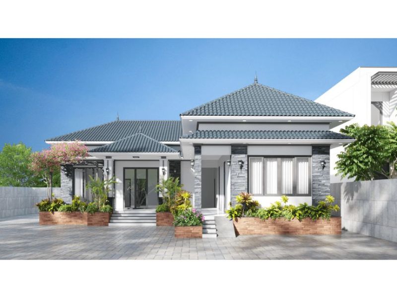 Mặt tiền nhà 220m2 chữ L 4 ngủ
