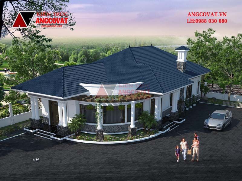 Mặt tiền nhà 4 phòng ngủ 230m2 mái Nhật