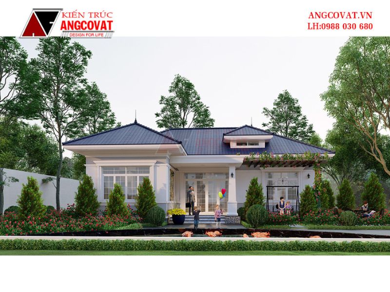 Mặt tiền nhà 1 tầng 140m2 mái Nhật