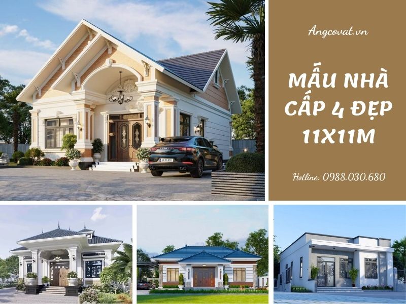 Giới thiệu mẫu nhà cấp 4 đẹp 11x11m 