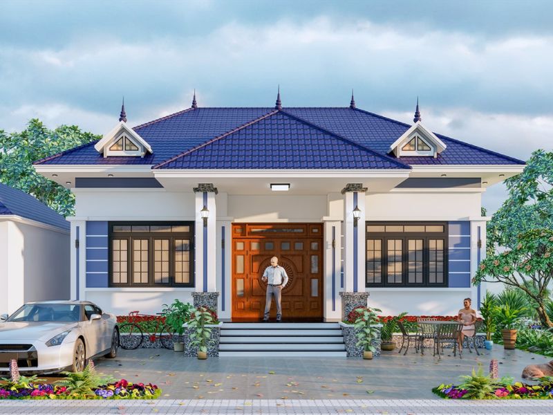 Tham khảo nhà cấp 4 11x11m mái Nhật đáng xây ở quê 