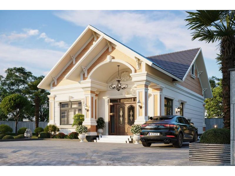 Mẫu nhà cấp 4 đẹp 11x11m mái Thái ở quê 