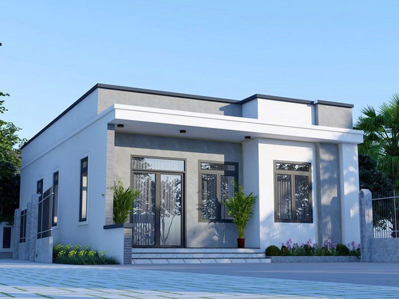 Chia sẻ nhà cấp 4 đẹp 11x11m mái bằng đơn giản 