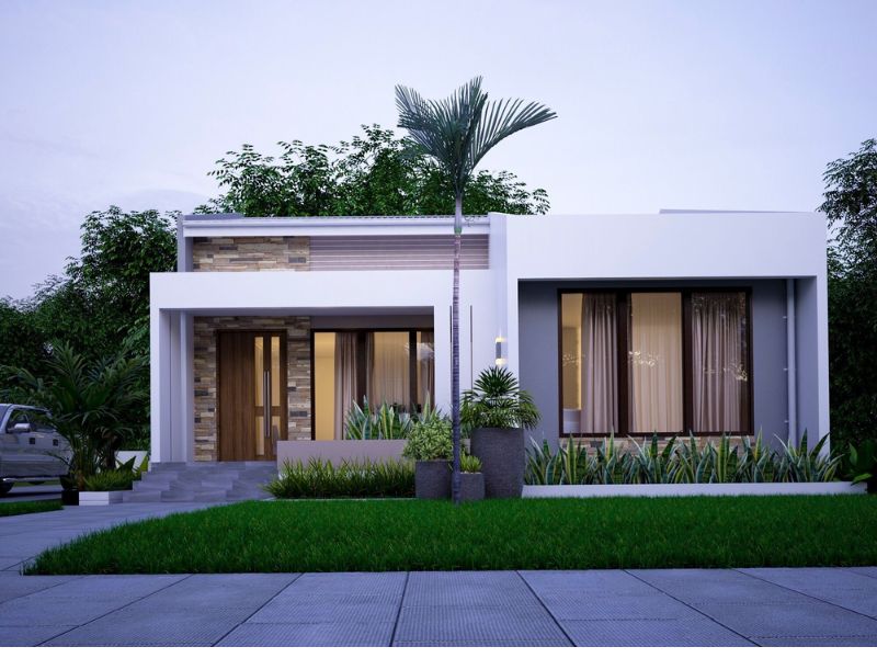Chia sẻ mẫu nhà cấp 4 1 tầng đẹp 11x11m có sân vườn 
