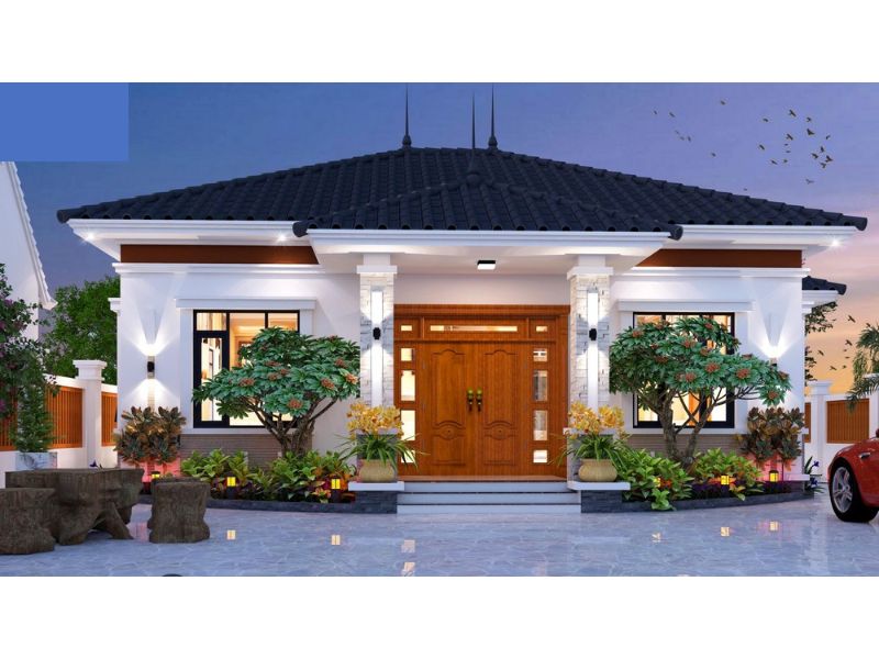 Thiết kế nhà 1 tầng vuông 11m tối ưu công năng linh hoạt 