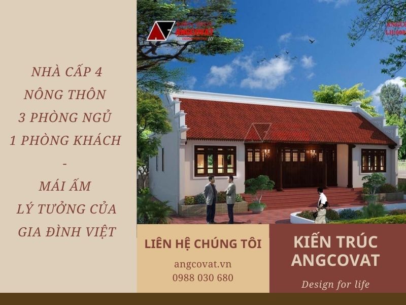 Nhà cấp 4 nông thôn 3 phòng ngủ 1 phòng khách - mái ấm lý tưởng của gia đình Việt