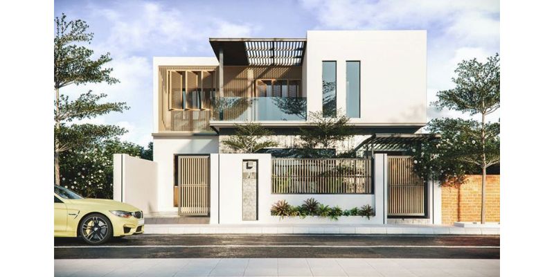 Nhà 2 tầng hiện đại mặt tiền 10m