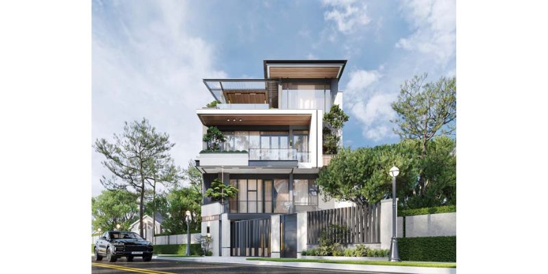 Nhà mặt tiền 10m xây dựng trên mảnh đất vát