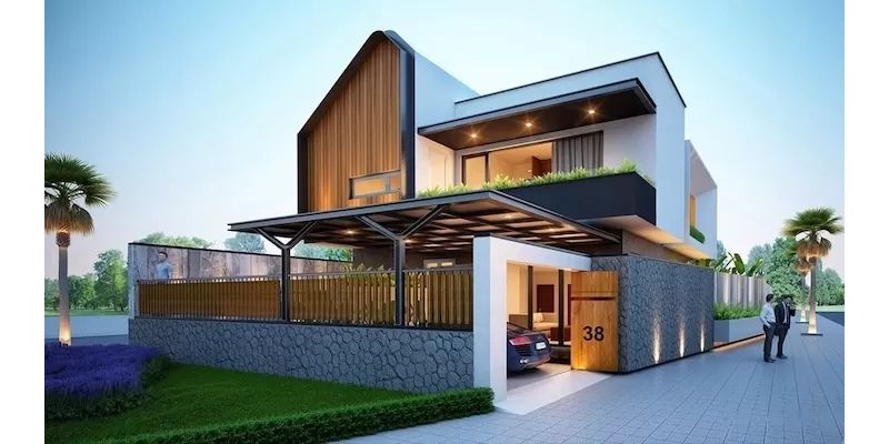 Nhà 2 tầng tạo hình độc đáo có mặt tiền 10m