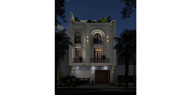 Nhà mặt tiền 10m sâu 5m có gara ở tầng 1