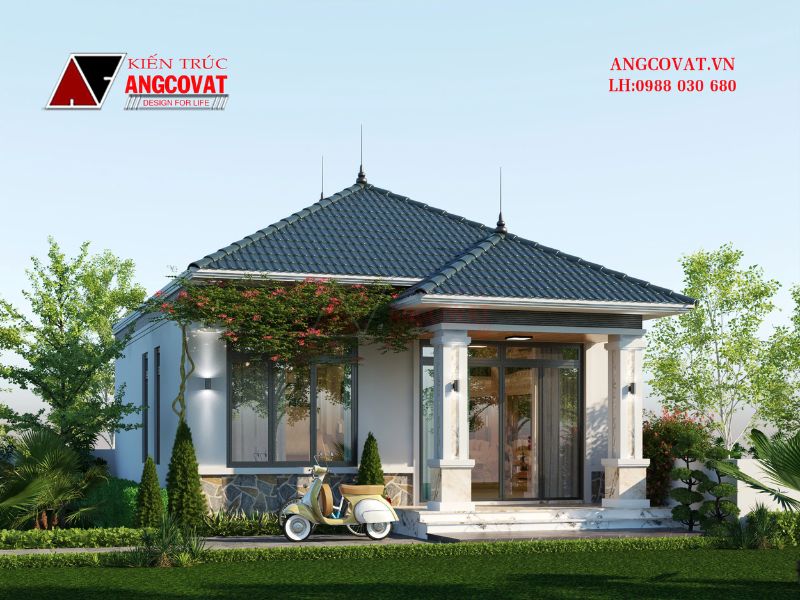 Nhà biệt thự 1 tầng mái Nhật 100m2