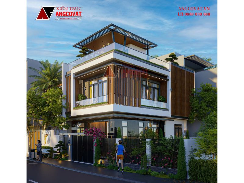 Nhà 2 tầng 100m2 mái Bằng hiện đại