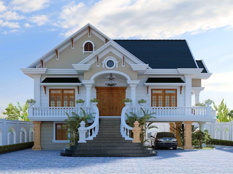 Không gian sống đẳng cấp trong nhà 2 tầng tân cổ 300m2