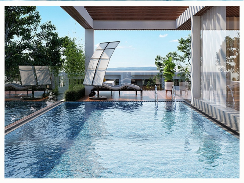 Nâng tầm giá trị Mẫu nhà 1 tầng rưỡi có sân thượng với một bể bơi trên cao đẹp