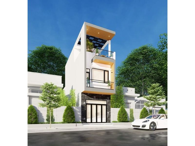Nhà 2 tầng có thêm 1 tum phong cách hiện đại