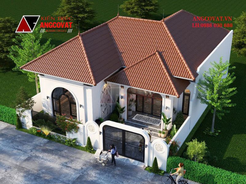 Mặt tiền mẫu nhà vườn 120m2 sang trọng và đẳng cấp