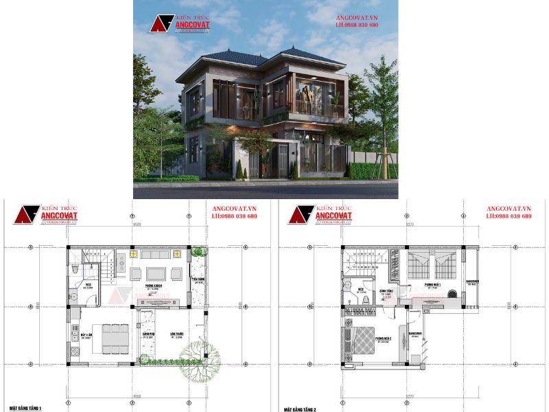 Biệt thự 2 tầng 2 tỷ 60m2 hiện đại