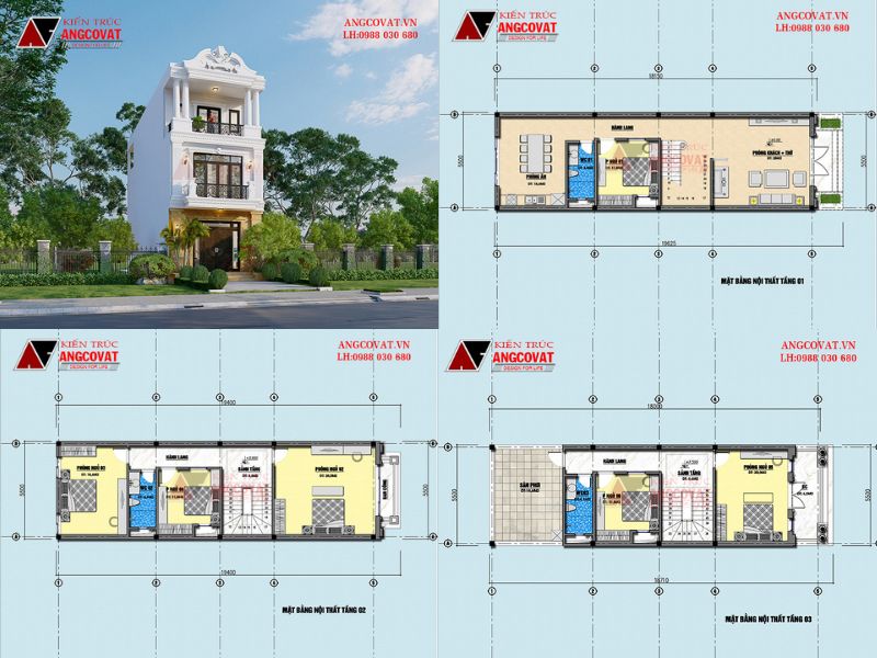 Nhà ống 3 tầng tân cổ điển sang trọng