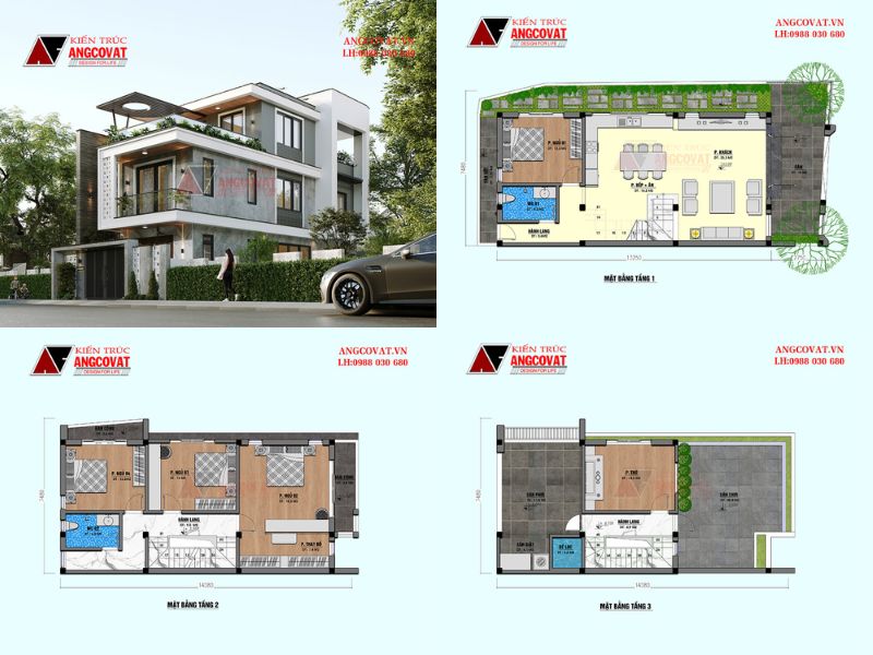 Nhà 3 tầng sang trọng và đẳng cấp