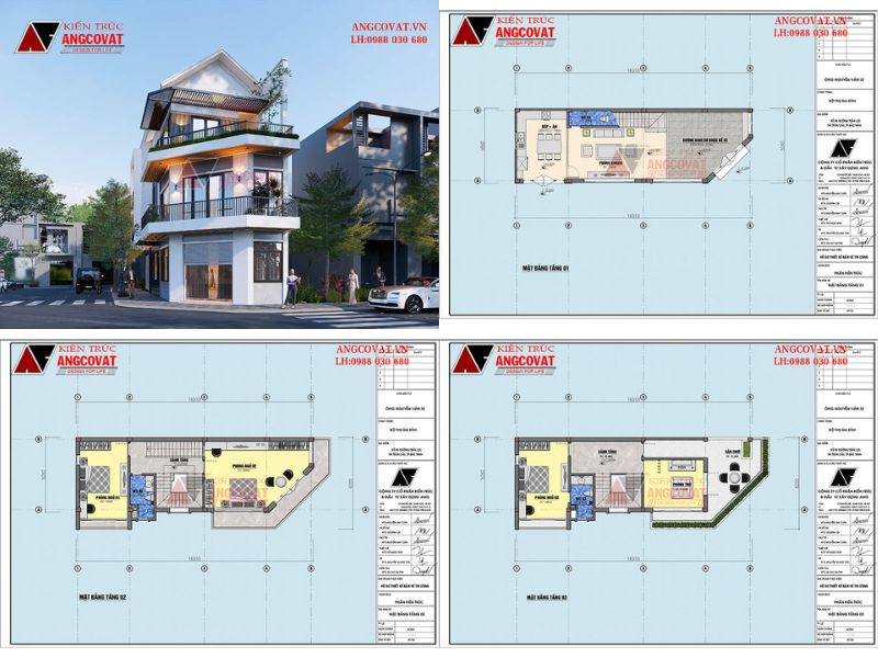 Nhà biệt thự 3 tầng 2 mặt tiền