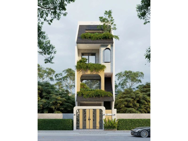 Kiến trúc nhà phố sang trọng có không gian xanh