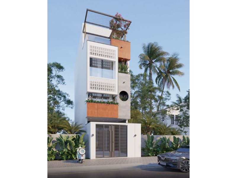 Nhà 5x16m có thang máy đơn giản