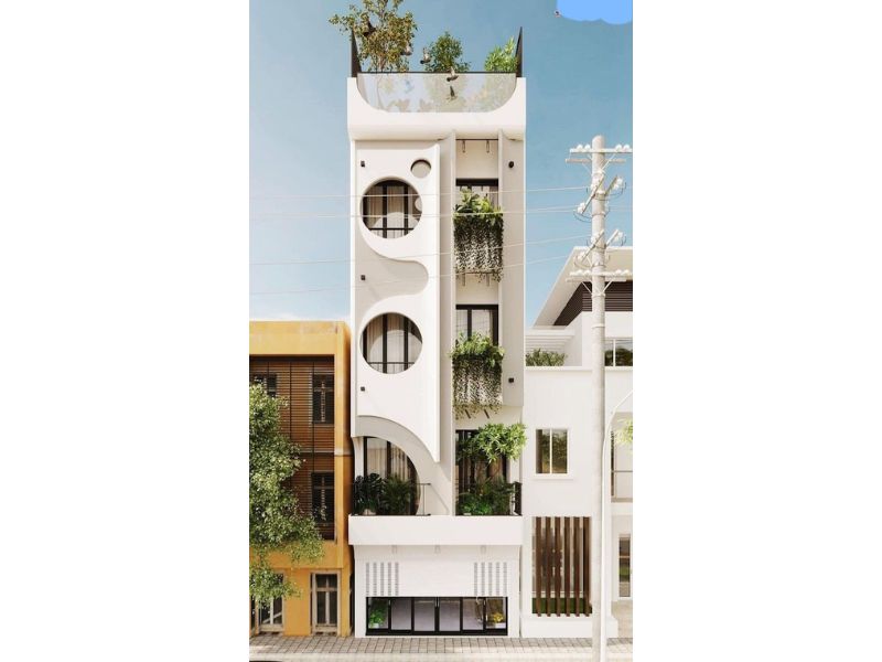 Mẫu thiết kế nhà 5x17m với gam màu trắng sáng sang trọng 