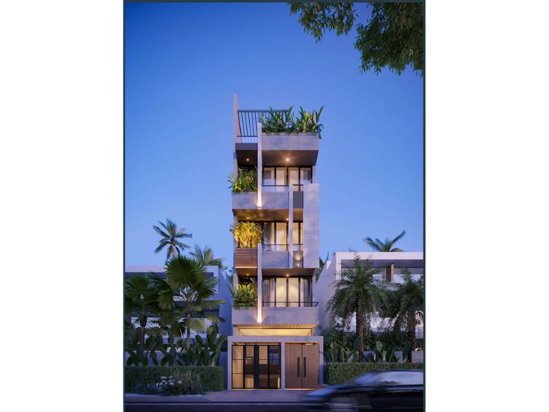 Hình ảnh nhà 5x17m nổi bật với đường nét hiện đại bố trí linh hoạt cực thu hút 