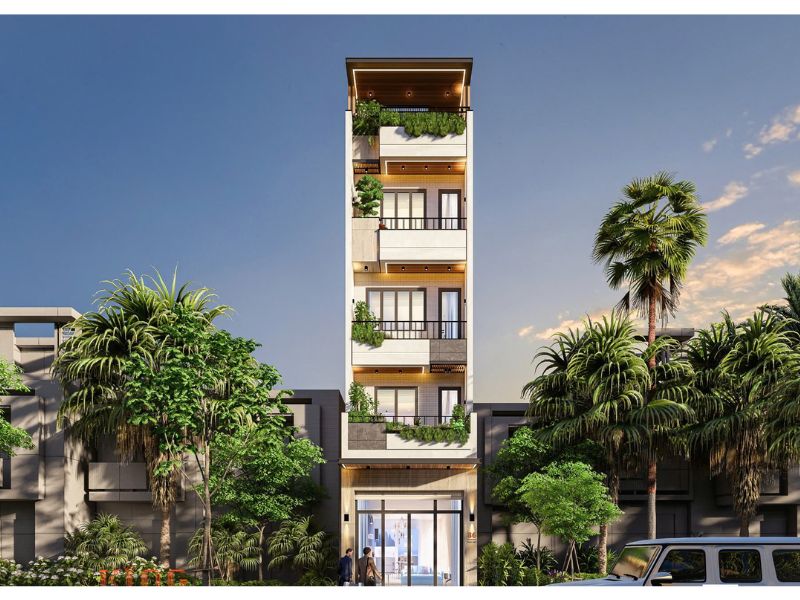Thiết kế nhà 5x17m tích hợp thang máy có tầng trệt kinh doanh 