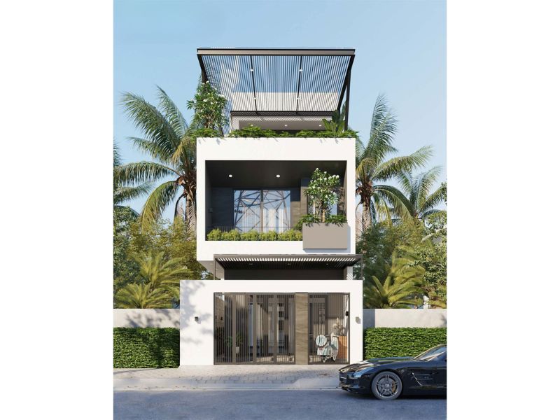 Hướng dẫn tính tổng diện tích xây dựng nhà 2.5 tầng 70m2
