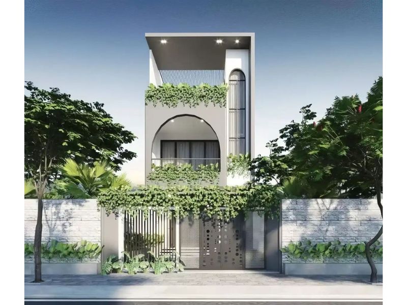 Nhà 2.5 tầng gam màu xám tinh tế