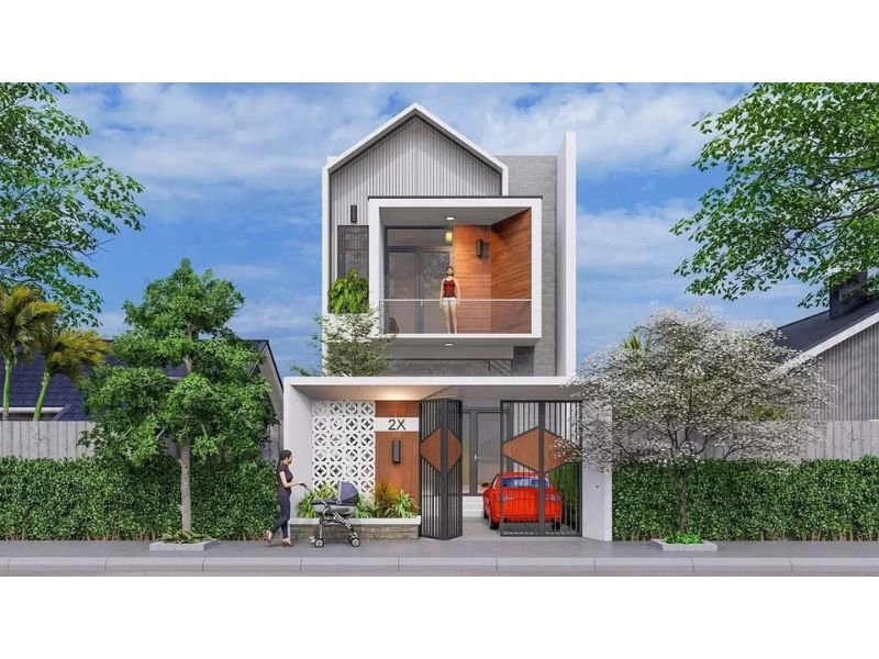 Nhà ống 2 tầng 5x17m sử dụng hệ mái độc đáo