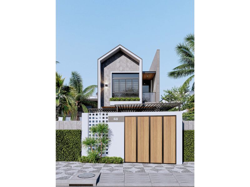 Nhà ống 2 tầng 5x17m có sân vườn