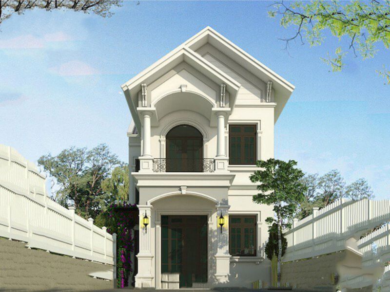 Nhà 2 tầng mặt tiền 5m mái thái độc đáo