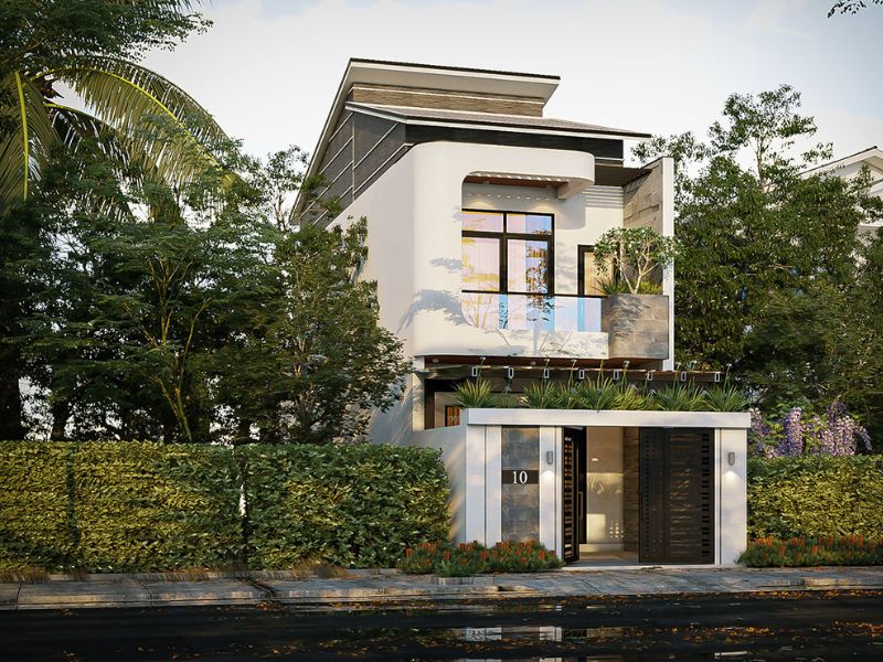 Báo giá thiết kế nhà 2 tầng 3 phòng ngủ 5x17m