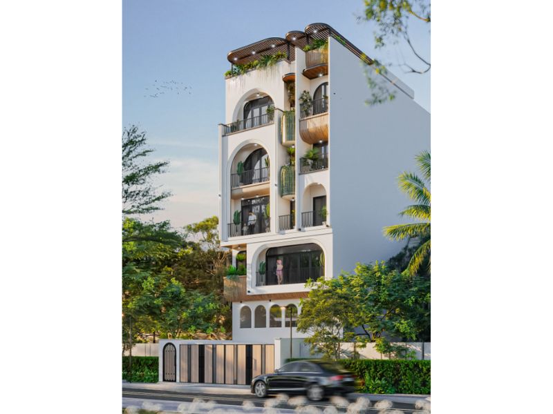 Mẫu nhà 5 tầng 100m2 với kiến trúc vòm thành thoát ngân sách 3 - 3,5 tỷ đồng