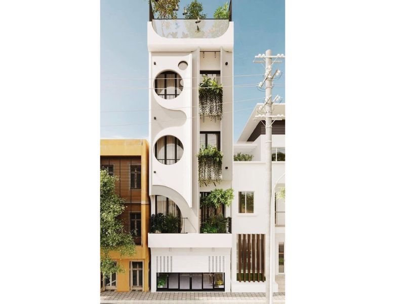 Thiết kế nhà 5 tầng hài hòa cả về kiến trúc và thiên nhiên