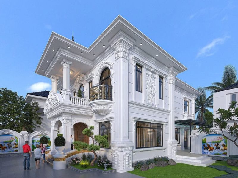 Biệt thự có 2 sảnh kiến trúc tân cổ 200m2